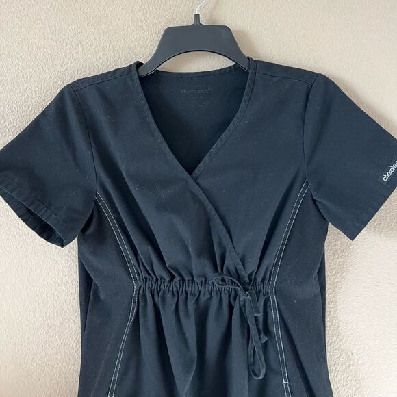 Cherokee Mock Wrap Maternity Scrub Top - Picture 3 of 5